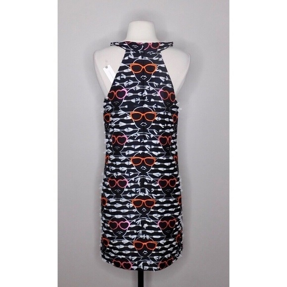 NWT!! Anthropologie HUTCH Sunglass Shift Dress Embroidered Faces Clip Dot Dress - Picture 10 of 16
